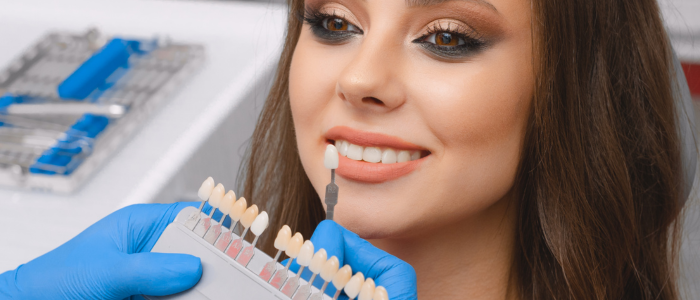 Lady Getting Porcelain Veneers